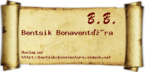 Bentsik Bonaventúra névjegykártya